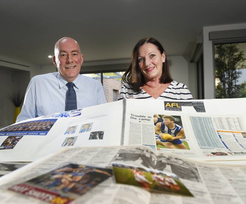 Reflecting: Ahead of Drew Petrie's 300th AFL game against St Kilda at Docklands Stadium on Sunday, parents Trevor and Sue reminisced on their son's 16 seasons as an elite footballer.  Picture: Luka Kauzlaric.