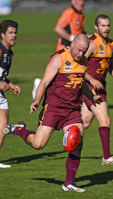 Crucial: Brenton Riordan was named best on ground as Redan continued its good form to defeat reigning premier Darley on the weekend.  Picture: Luka Kauzlaric.