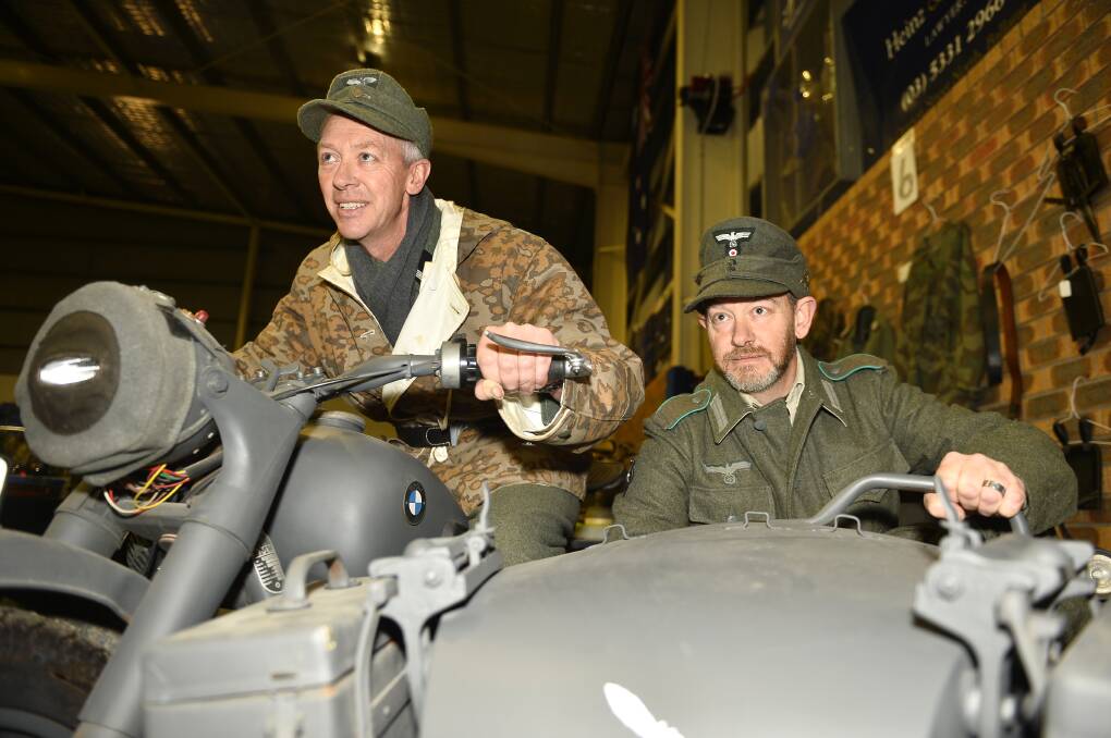 Living history: Andy and Ian Keefe at the Eureka Arms and Militaria Fair. Picture: Dylan Burns 