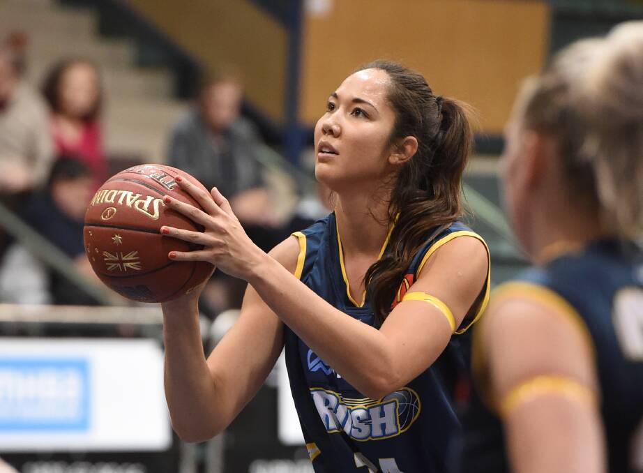 Key to success: The Ballarat Rush's recent WNBL import Joy Burke was crucial in their victory against the Sandringham Lady Sabres a fortnight ago.  Picture: Lachlan Bence.