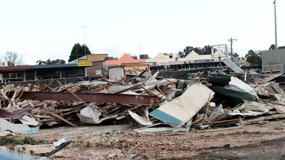 The demolished Globe Hotel, which is set to become a Hungry Jack's and BP service station 