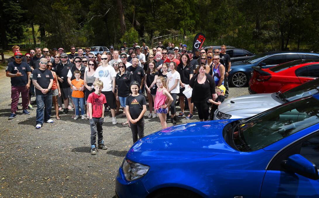 Support: Members of two Ballarat car clubs joined forces to raise funds for cancer sufferer Daniel Eberle. Picture: Luka Kauzlaric.