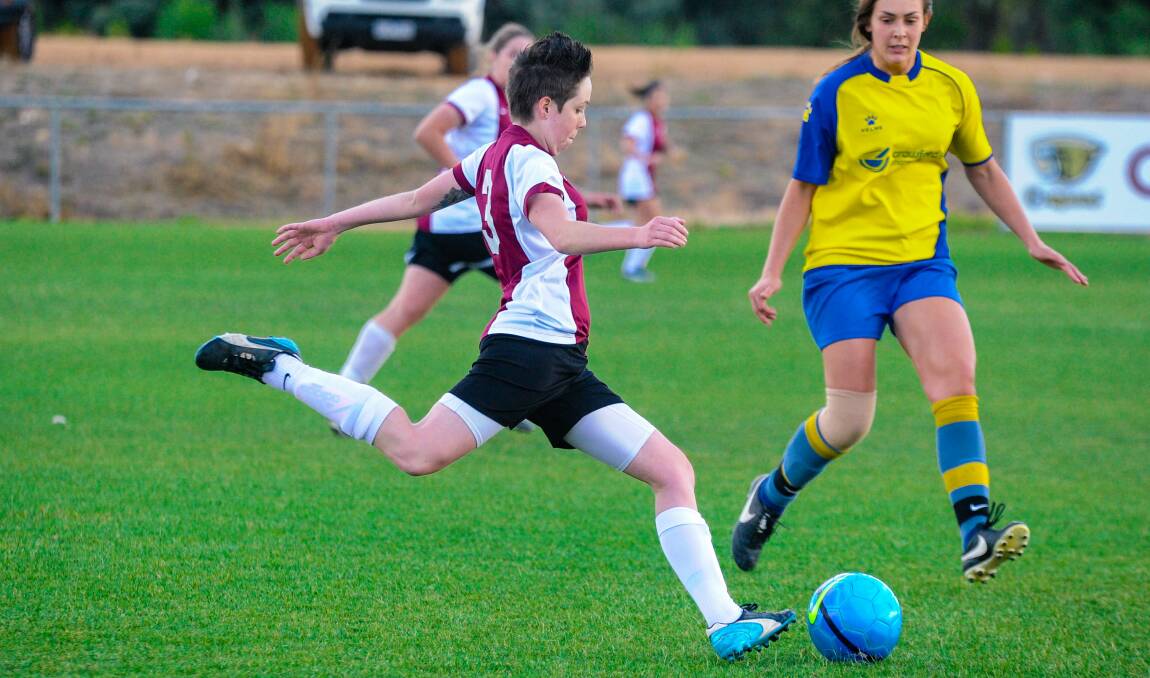 Ashley Blackburn in action for the Creswick Cougars in their loss to Sebastopol on the weekend.  Picture: Supplied.