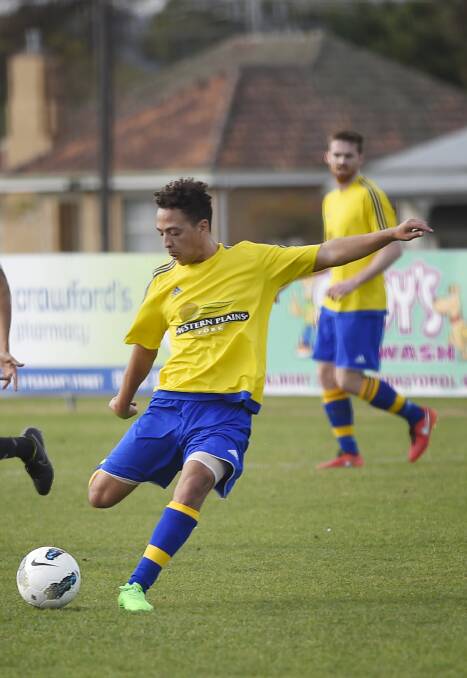 In form: Carl Frankson scored his second goal in as many matches against the Melton Phoenix on the weekend.  Picture: Luka Kauzlaric.