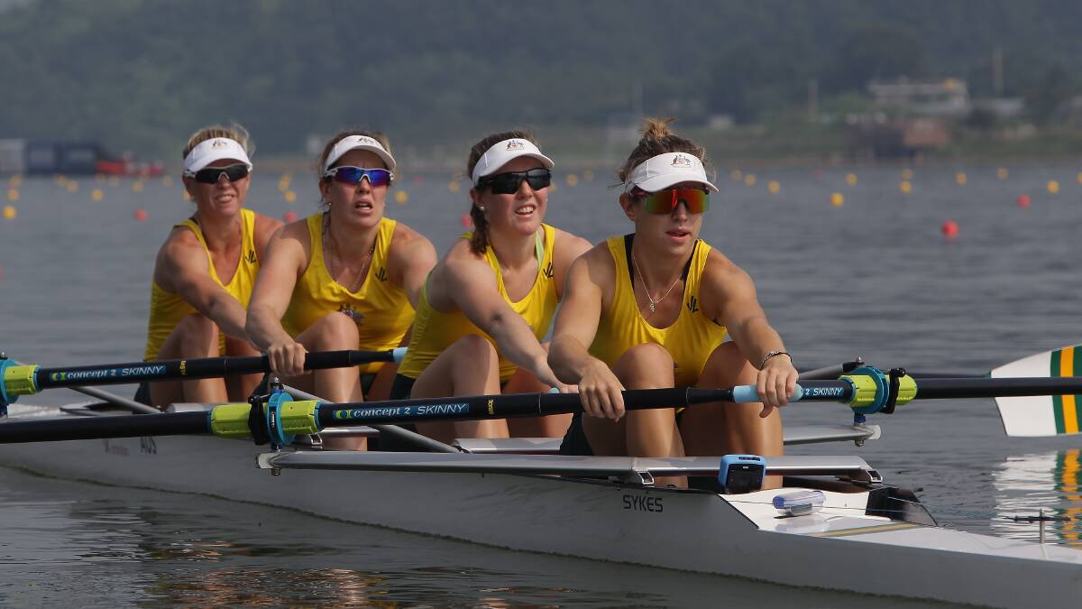 Just short: Former Ballarat Grammar rower Lucy Stephan (front) was unable to qualify for Rio in the women's coxed eight on Tuesday.  Picture: Getty Images.