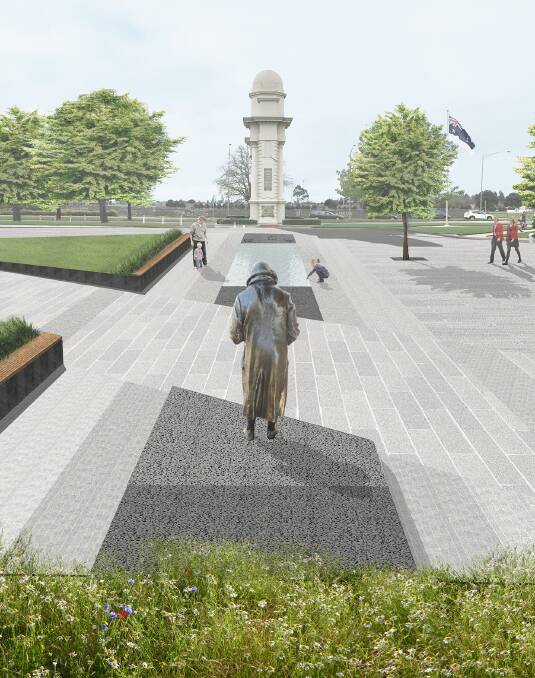 Memorial: An artist's impression of The Garden of the Grieving Mother, to be built next to the Arch of Victory.  Picture: Supplied.