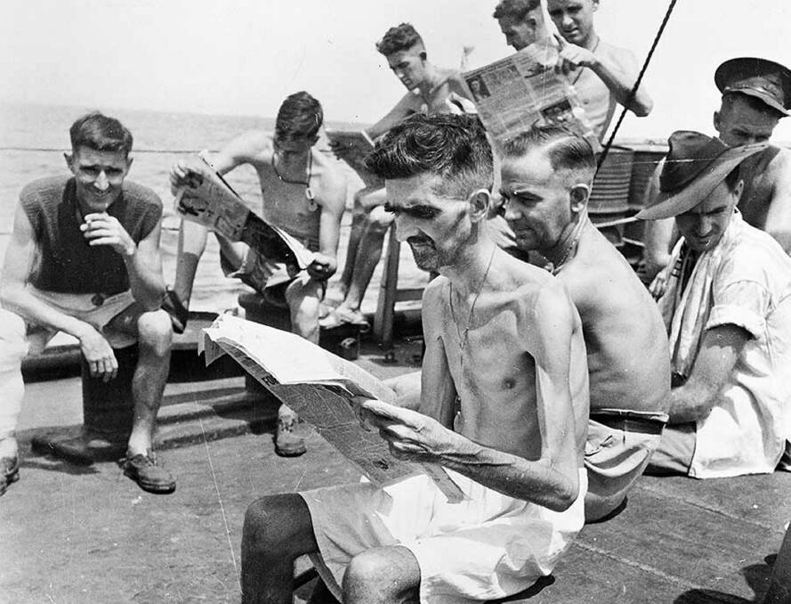 Skeletal: The prisoners of war of the Japanese were treated with callous indifference and were woefully malnourished upon their release post war. Picture: AWM.