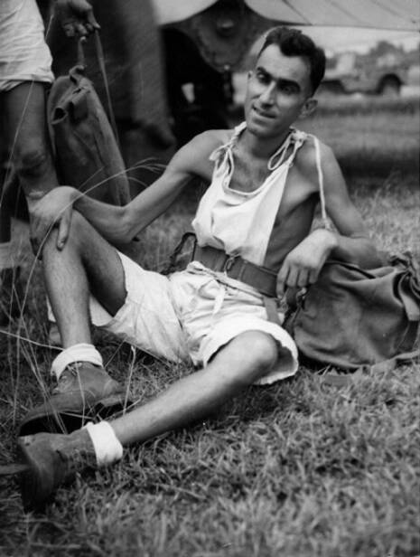Emaciated: Survivor of HMAS Perth, Bandsman G. Vanselow, following his internment by the Japanese. Picture: Royal Australian Navy.