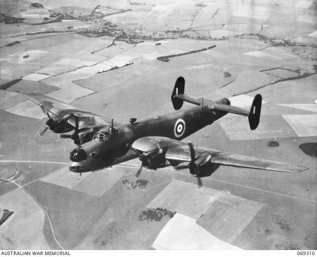Halifax bomber in flight. Picture: AWM.