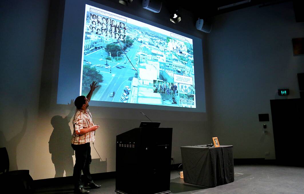 History is you: Michael Trembath at the Museum of Australian Democracy in September 2015, explaining the genesis of the Memory Atlas. Photo: Michael Watson