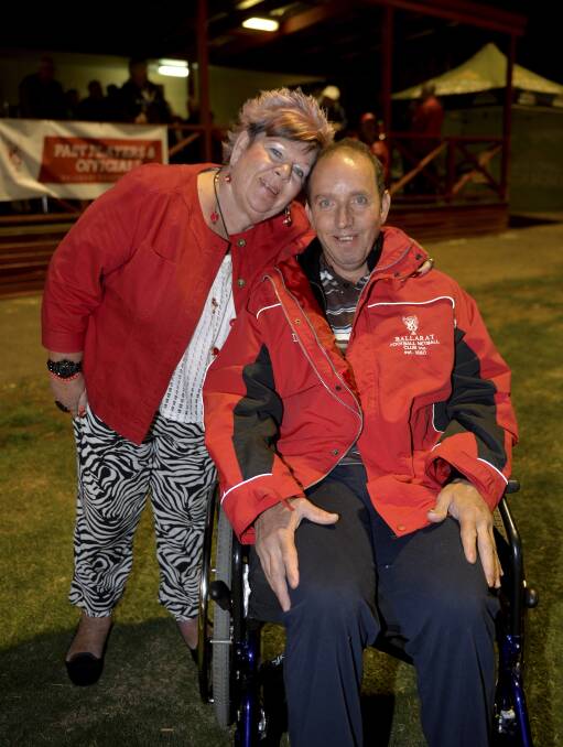Back in the game: Rosie Ellard & Pete Ciaston at the Alfredton Oval. Photo: Dylan Burns