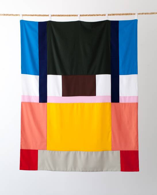 Esther Stewart: Domestic Bliss: Flag 1 (detail), 2015, fabric, 176.5 x 140.5cm. 