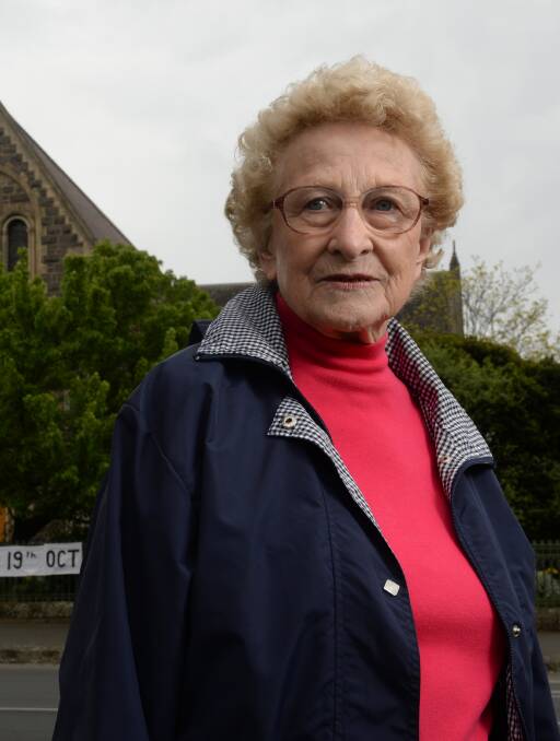 Passionate advocate for her congregation: Mrs Joan Chambers outside St Andrew's in Sturt Street. Picture: Adam Trafford.