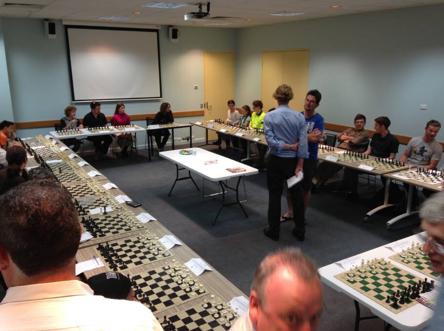 Exhibition: The ballarat Chess Club prepares to meet grandmaster Nigel Short MBE. Photo: Tiffany Titshall.