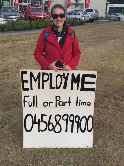 Desperate measures: Amanda Witkowski has taken the step of advertising herself for work on the streets of Ballarat. Picture: Caleb Cluff.