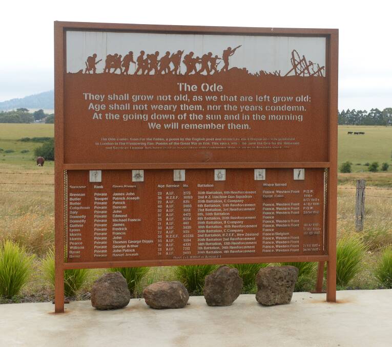 Local work: Wayne Austin designed the memorial board and had a local team manufacture it. Picture: Kate Healy.