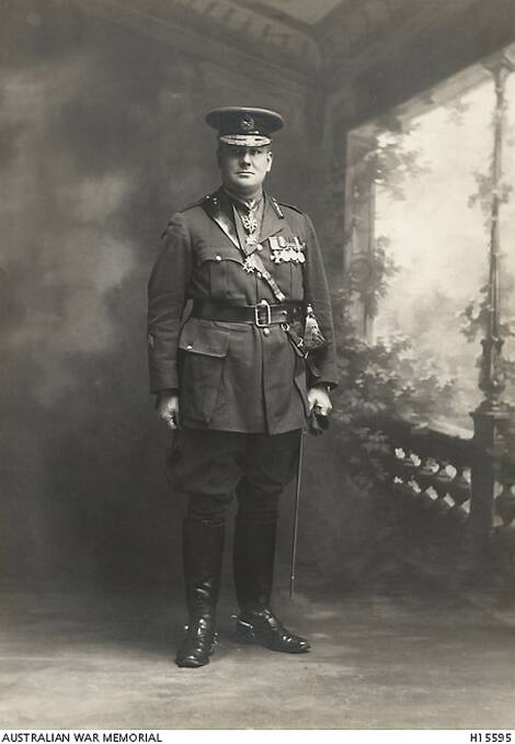 A BROKEN MAN: Harold Elliott in a studio portrait wearing his honours. Despite  the adulation of his men and the respect of society, and a successful public life post-war, he succumbed to depression in 1931. Photo: AWM.