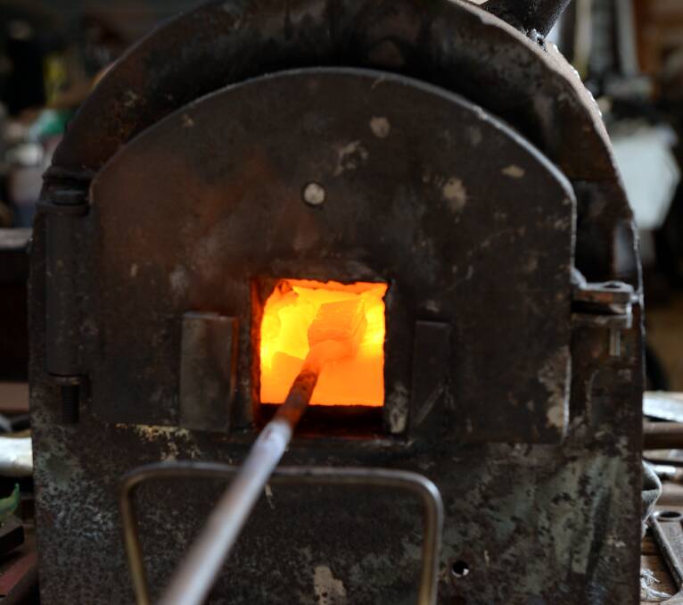 The heat inside the forge reaches 2,000 degrees Celsius. Photo Kate Healy.