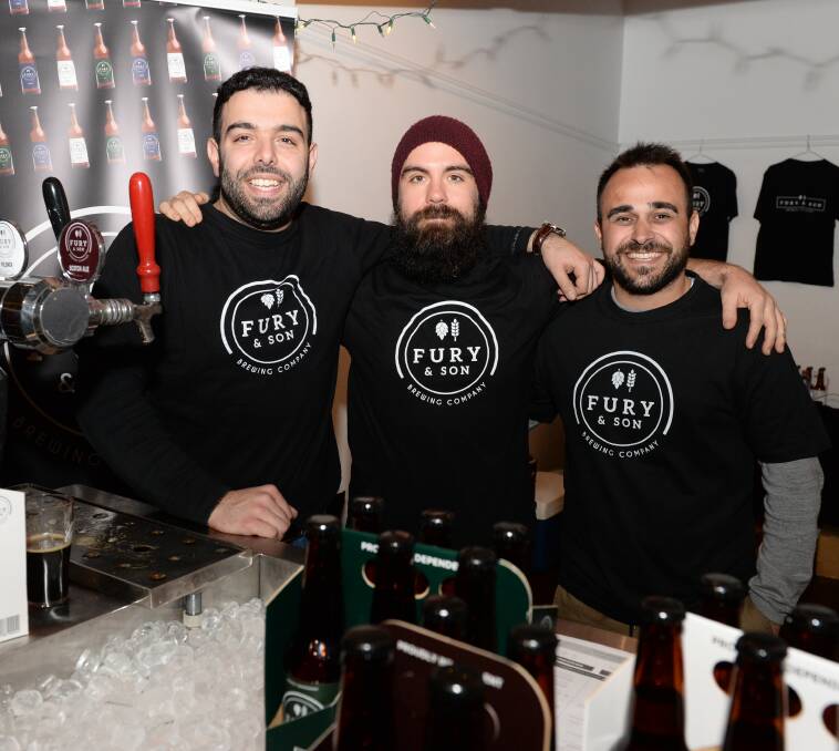 New brews: Andrew Georgiou, Craig Eulenstein and Steve Maglogiannis from Fury & Sons Brewing.