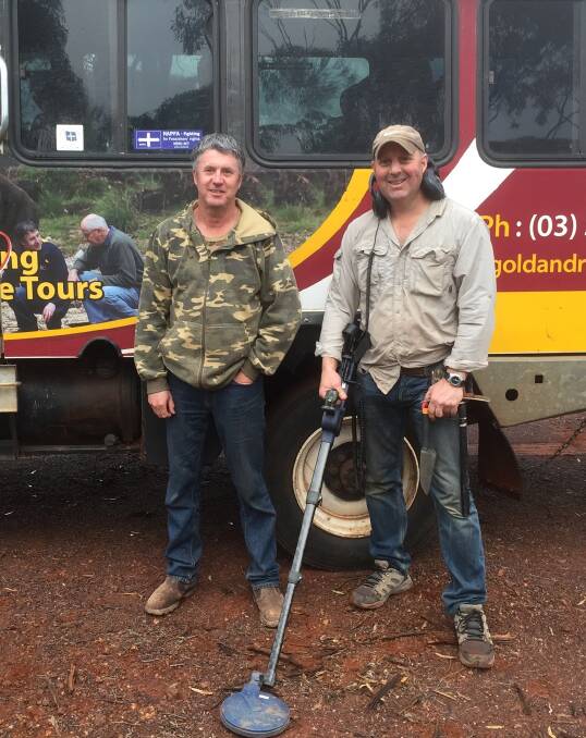 Still gold to be found: Gold & Relics' Darren Kamp and E..E. Day's Mark Day on a prospecting trip in Western Australia last year. Picture: supplied.