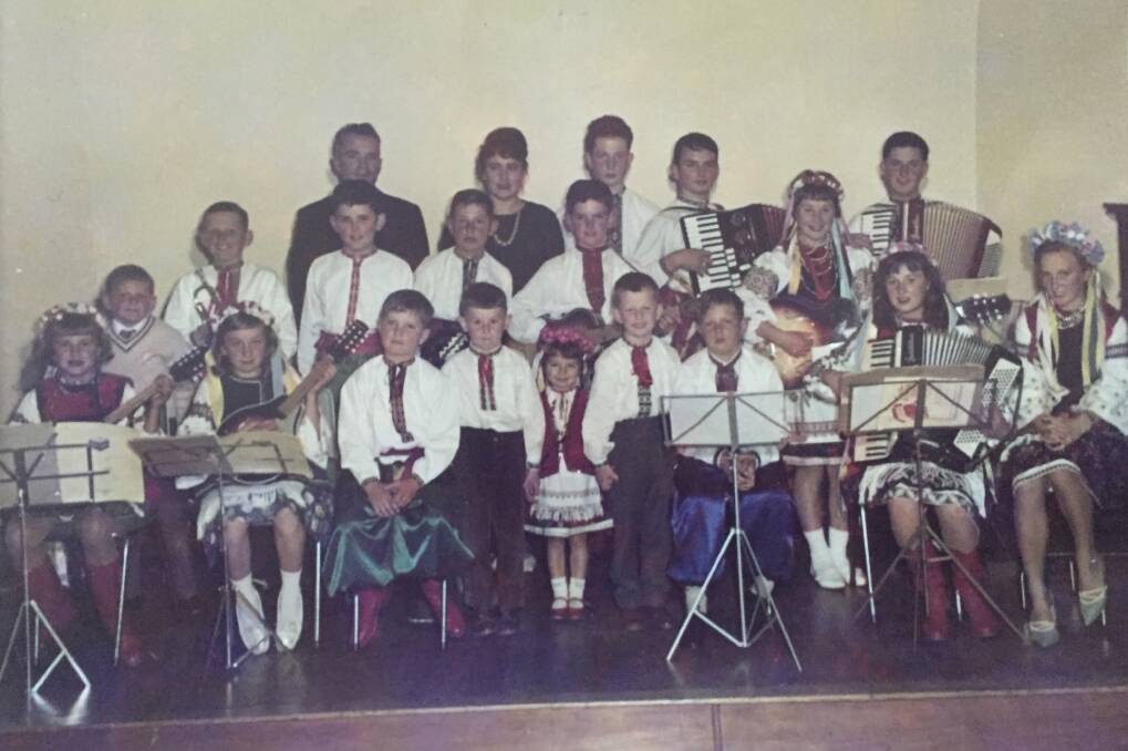 The Ukrainian youth orchestra at St Columba's hall in the 1960s.