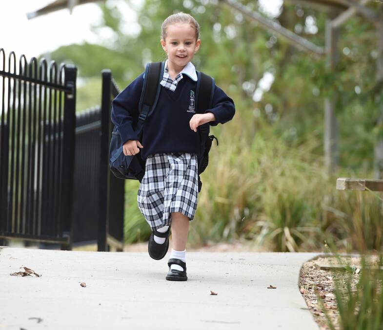 Starting school: Maggie Smith is looking forward to learning. Photo: Kate Healy.