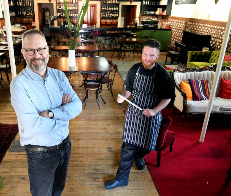New Dining venue: Lost Ones Basement Bar owner Stephen Piggott with chef Arlo Lawrence. The food will feature ethically-sourced produce. Picture: Lachlan Bence.