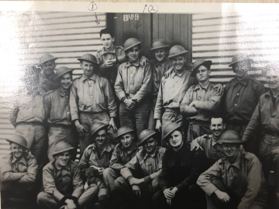 Bonegilla Army Camp: Tom Murphy is at the centre-rear without helmet. Picture: Paul Murphy.