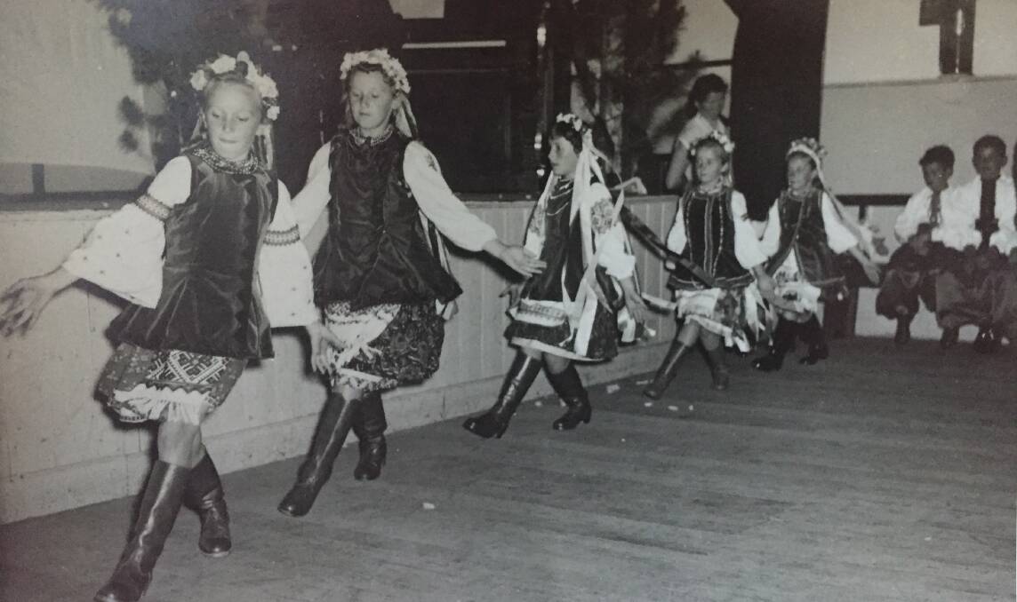 Vera Owczarenko leads a traditional dance in Ballarat in the 1950s.