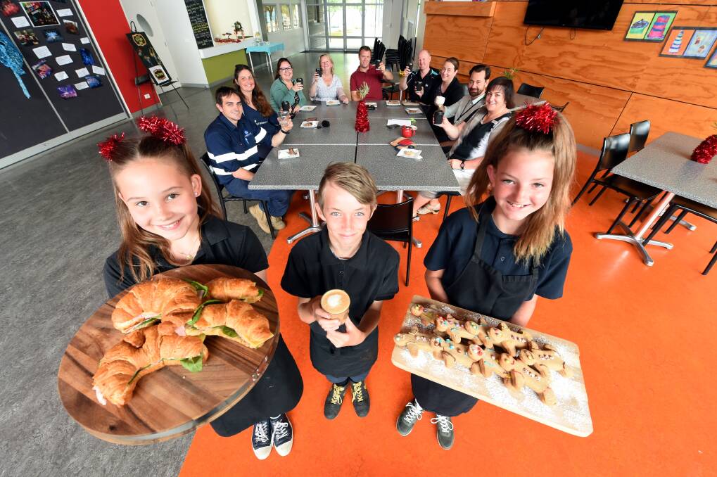 PLATING UP: Leaders Forum returns to Yuille Park to support the great work in the community cafe. Pupils Dekota, Tyler and Angel with some of their wares. Picture: Jeremy Bannister