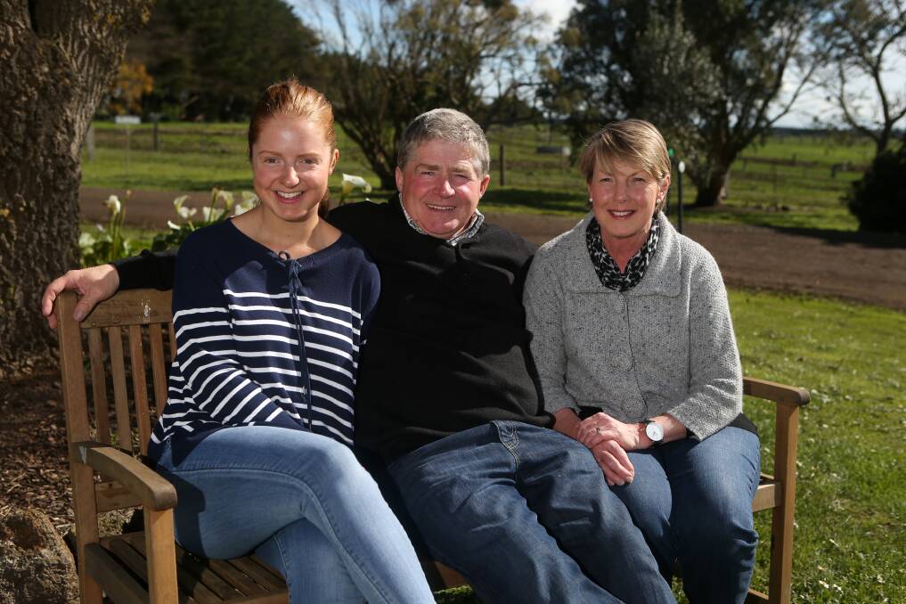 Open: Jack Kenna, pictured with his daughter Brigid and wife Betty, shared his bipolar disorder journey and encouaged people to ask for help at a mental health forum on Wednesday. Picture: Amy Paton