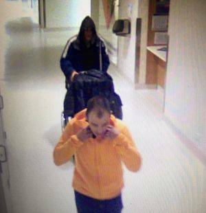Police are seeking to identify these two men in connection to an aggravated burglary at Canberra Hospital. Photo: Supplied