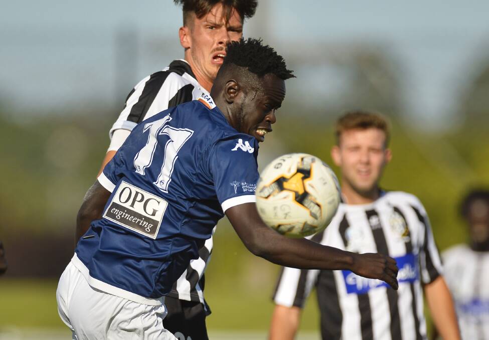 KEY PLAYER: Ballarat City's Nelson Salvatore vies for the ball during last week's clash with Moreland. Picture: Dylan Burns