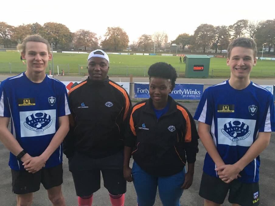 READY TO GO: Ben Rofe, Sibusiso Nqunqeka, Nosipho Khuzwayo and Toby Whittle at training on Wednesday night. Picture: Supplied.