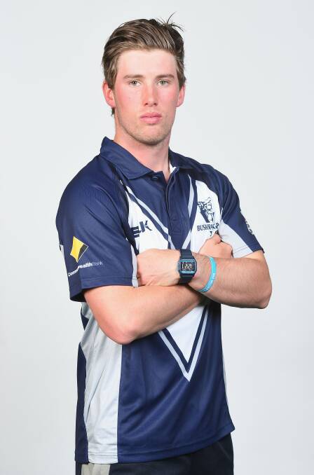 BIG V: Ballarat's Blake Thomson, proudly wearing his Victorian Bushrangers gear, will take to the MCG over the weekend against South Africa. Picture: Cricket Victoria