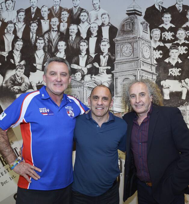 DECORATED FIGURES: Doug Hawkins, Tony Liberatore and John Platten were guest speakers at Thursday's function at Eureka Stadium Picture: Dylan Burns