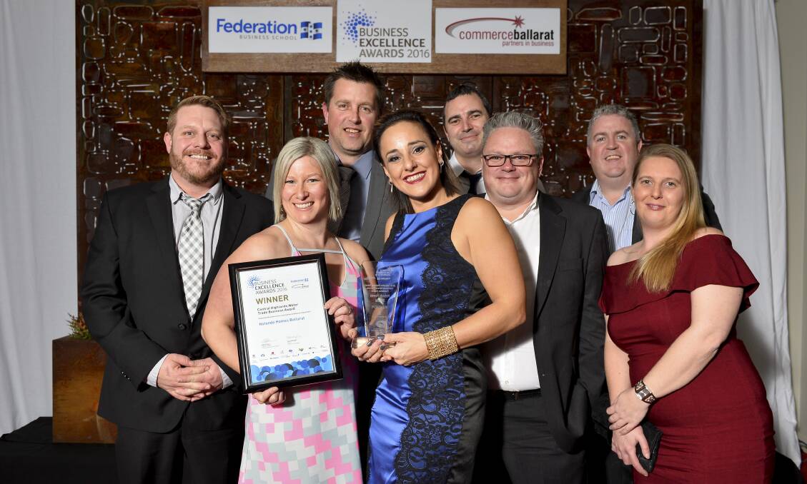Ballarat Business Excellence Awards 2016. Winner of the Central Highlands Water Trade Business Award - Hotondo Homes. Photo: Dylan Burns