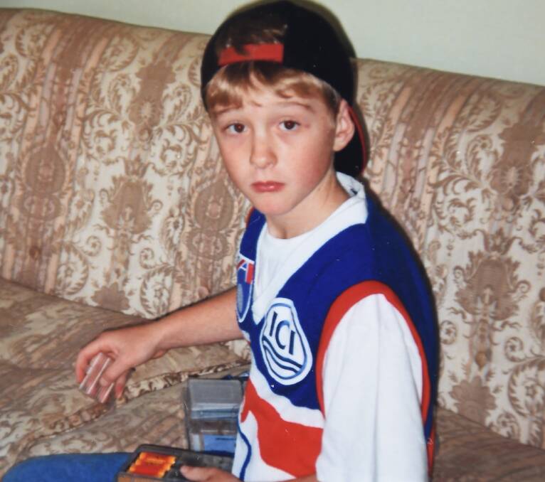 BULLDOG FOR LIFE: A young Roughead shows his allegiance to the Western Bulldogs long before he was drafted to the club.