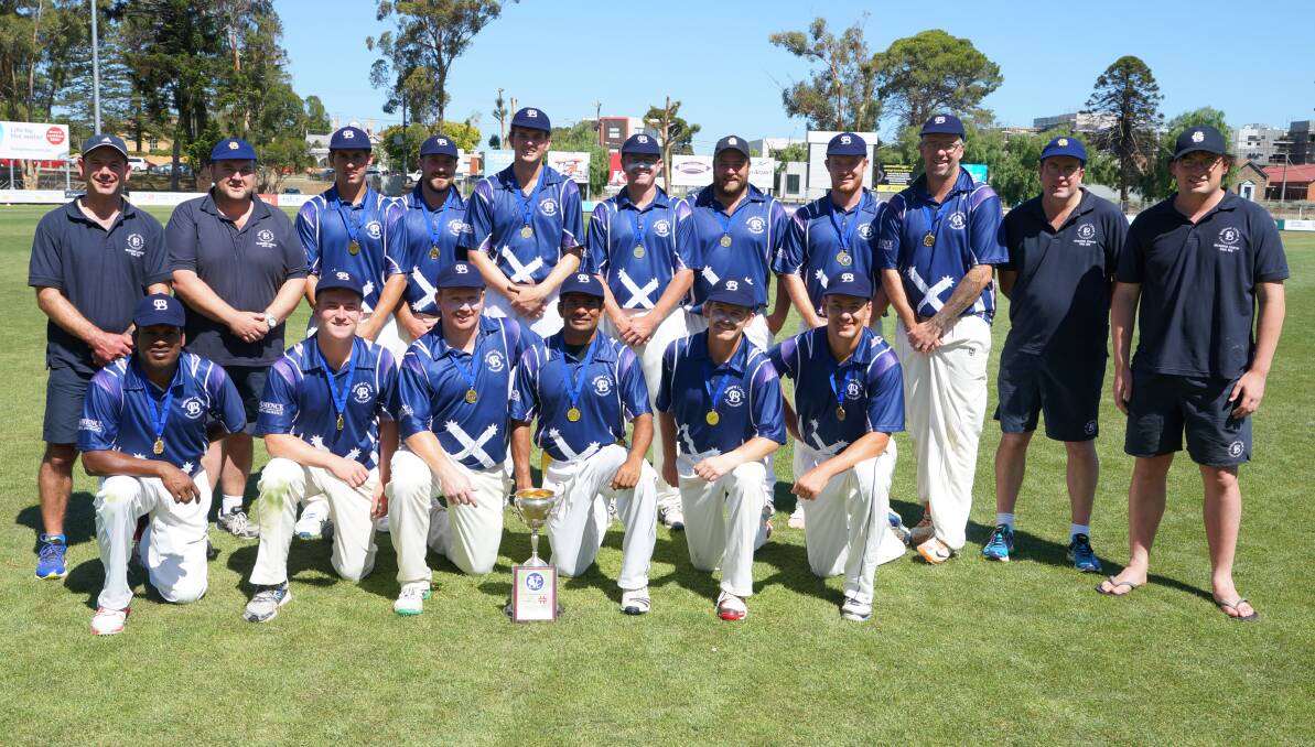 CHAMPIONS: The Ballarat Cricket Association squad after its triumph over Leongatha on Friday. Picture: Adam Cornell.
