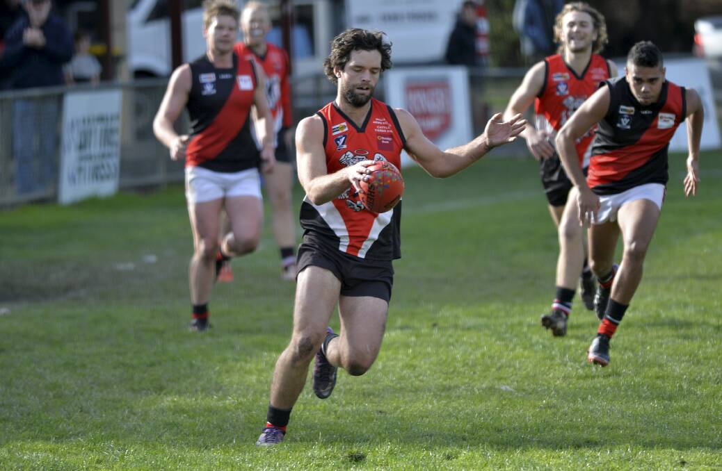 TOUGH DAY: Rory Nunn and his Carngham-Linton side was well beaten by Buninyong on Saturday. Picture: Dylan Burns.
