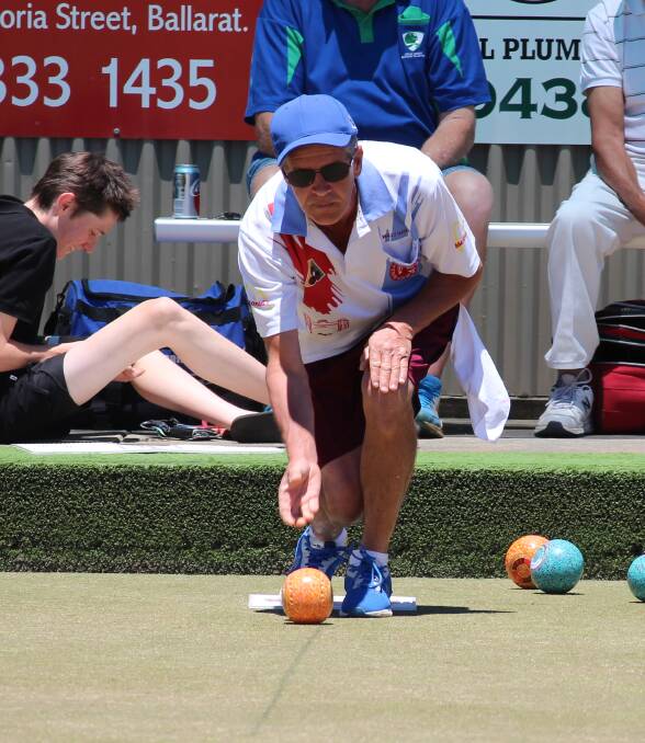 SET FOR BATTLE: Ballarat Memorial Sports' Wally Mason is one of eight bowlers left in the men's singles championships.
