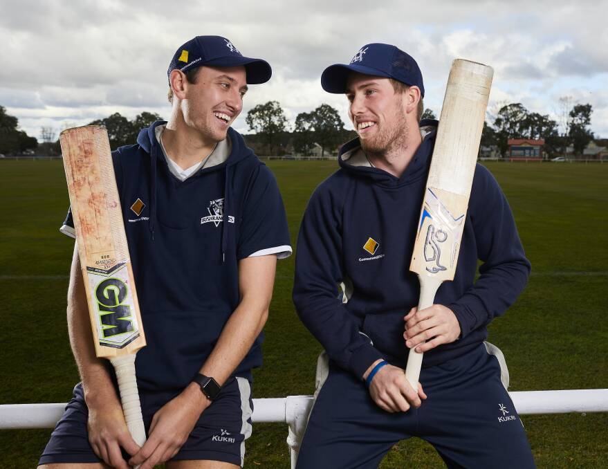 TEAMMATES: Ballarat boys Matt Short and Blake Thomson played together for Victoria on Tuesday in the JLT One-Day Cup.