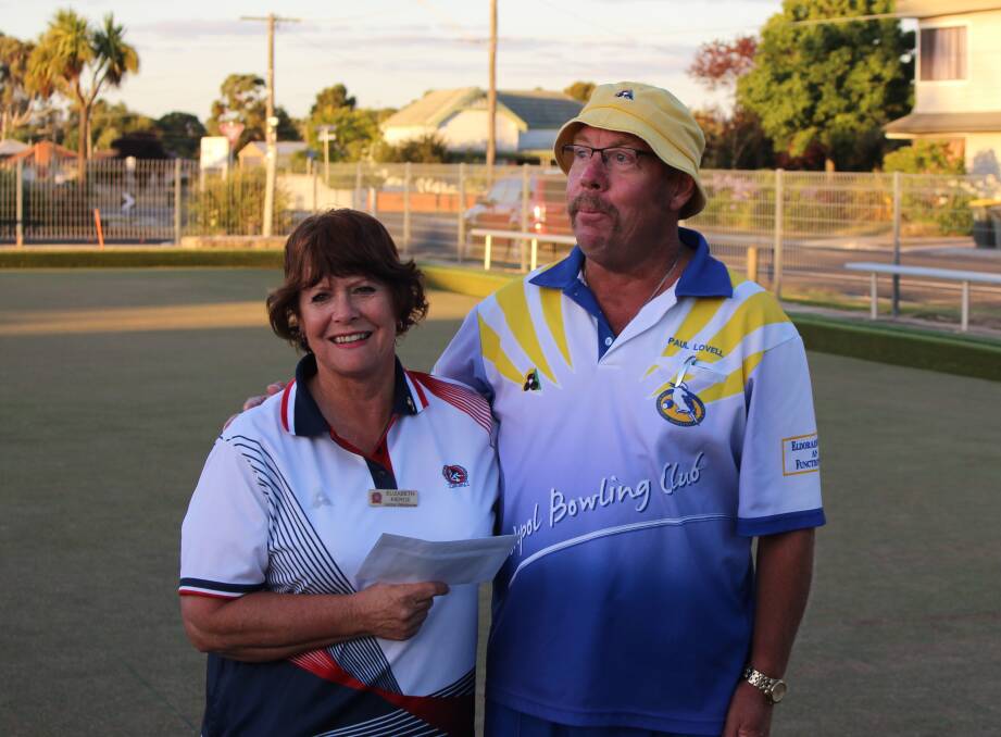 WINNERS: Elizabeth Kierce and Paul Lovell are pictured after their victory in the BDBD mixed pairs final.