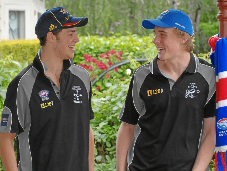 DRAFTED: Roughead (right) with former Adelaide Crows player Will Young after they were picked up by respective AFL clubs in 2008.