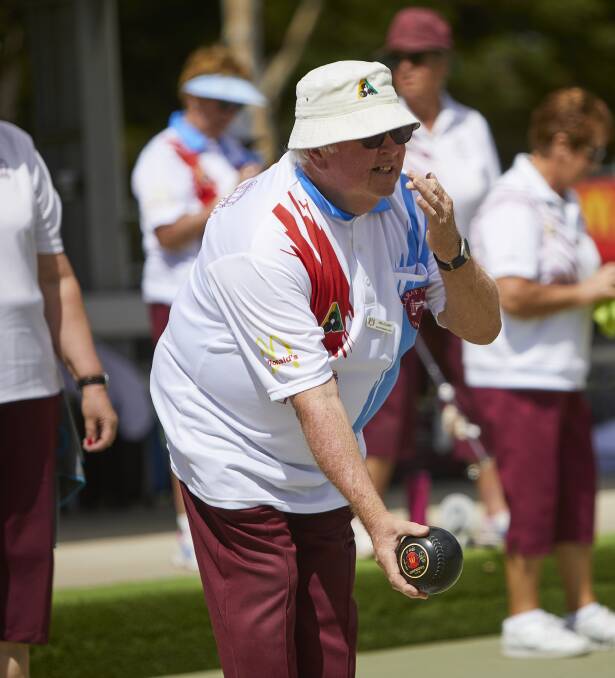 SUCCESS: Ballarat Memorial Sports bowler Neil Ellard helped lead his side to a maiden win for the 2017-18 campaign on Monday afternoon. BMS beat Smeaton by a total of 21 shots. Pictures: Luka Kauzlaric.