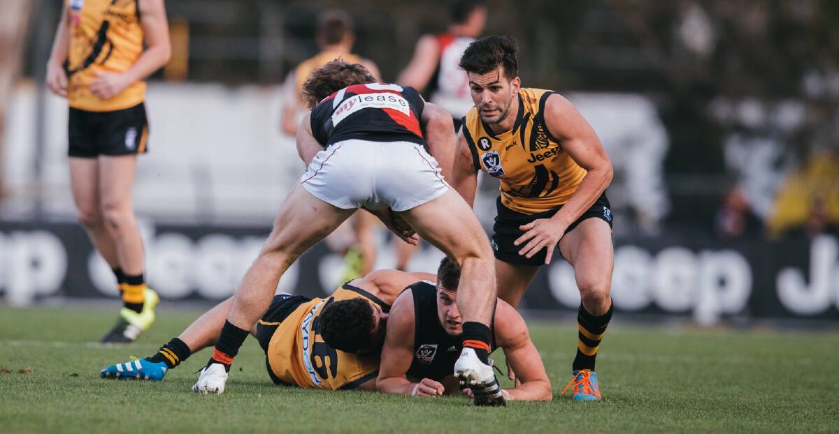 BIG RECRUIT: Tom Langford in action for Richmond's VFL team. Picture: Richmond FC.