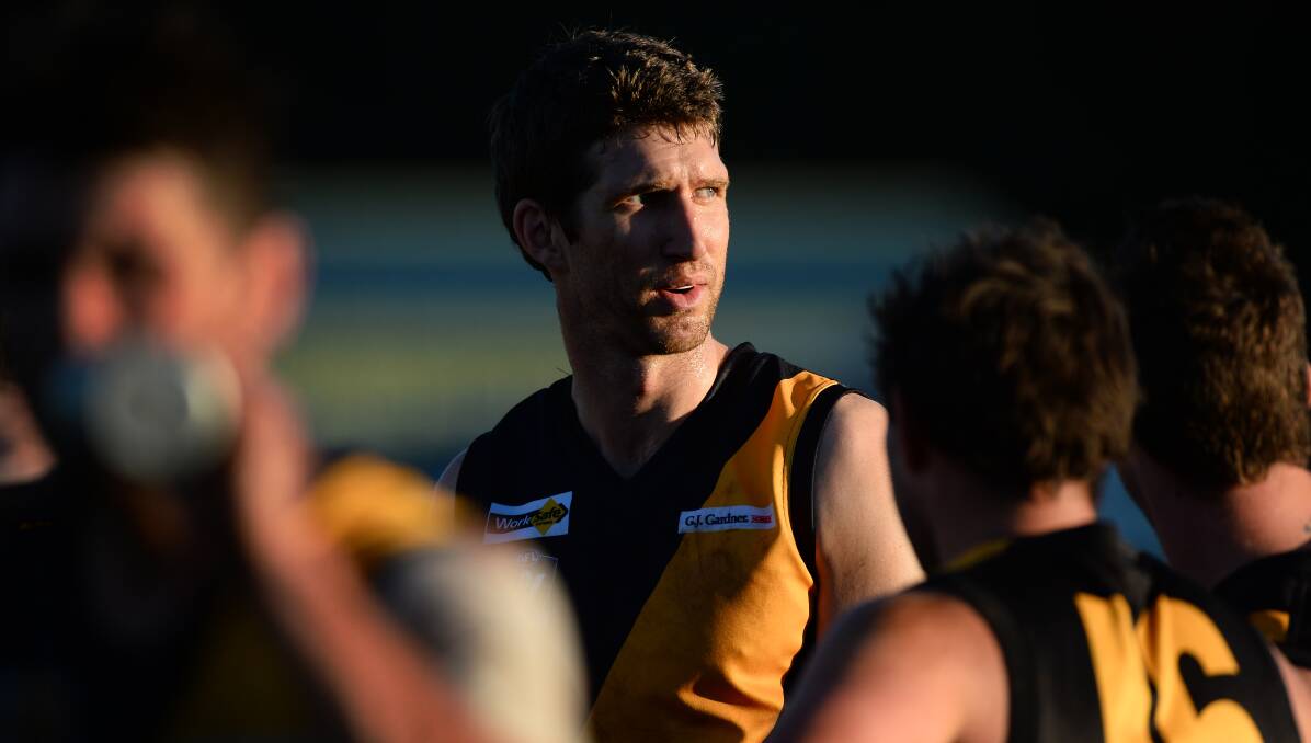 YELLOW AND BLACK: Former North Ballarat Roosters captain Michael Searl is enjoying life as a Tiger. Picture: Adam Trafford.