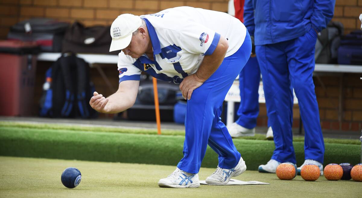SUCCESSFUL: Stephen Britt and his Victoria team greeted 2017 with a win over Geelong-Ballarat premier bowls rivals Queenscliff on Saturday. Pictures: Luka Kauzlaric.