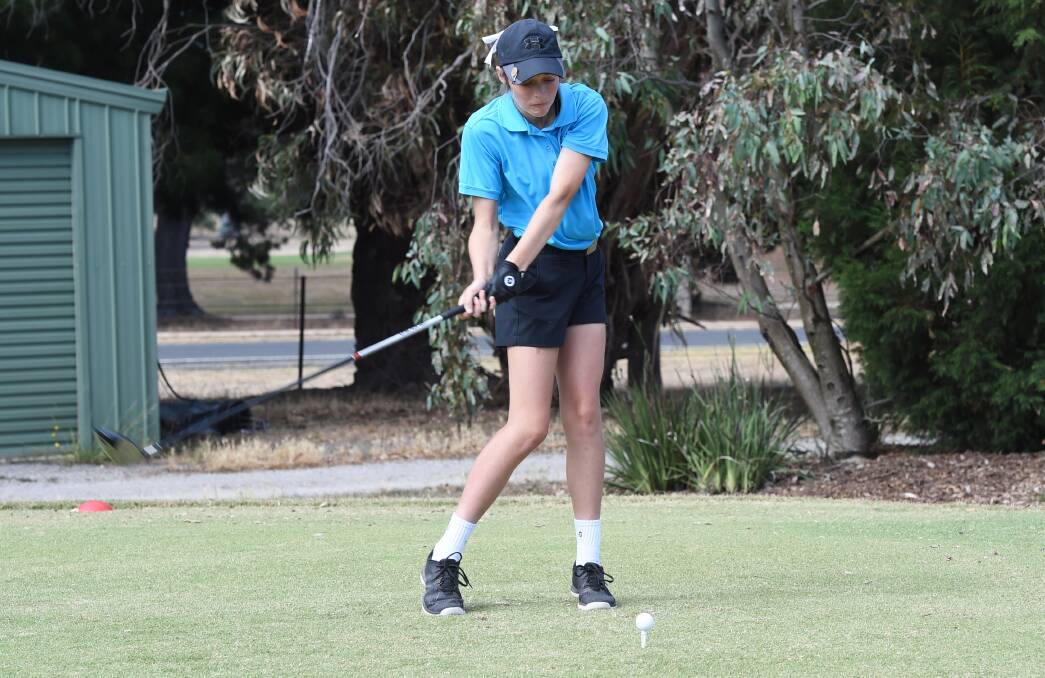 GOOD DAY: Rose Britt is pictured on her way to victory in the under-18/under-15 girls handicap event at Midlands on Monday. Britt also won the scratch event at Buninyong last week.