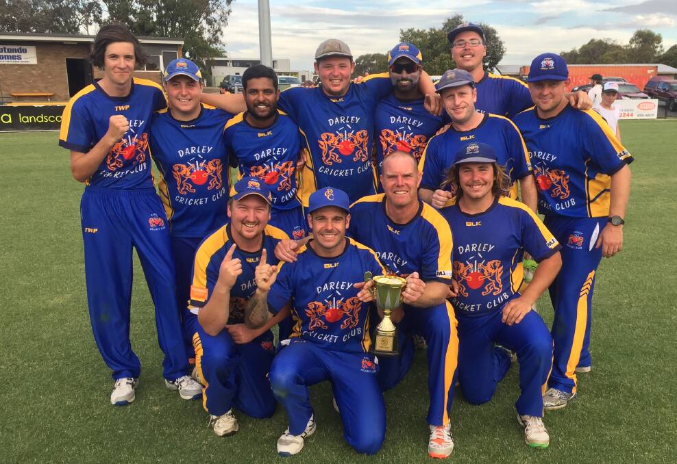 WINNERS ARE GRINNERS: The Darley players after their victory in the final against Napoleons-Sebastopol. Picture: David Brehaut.
